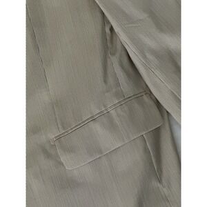 HIRMER Kaiser Design Mens Blazer Beige Pinstripe‎ Wool 48R Germany